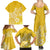 Hawaii Family Matching Outfits Polynesia Summer Maxi Dress And Shirt Family Set Clothes Plumeria Yellow Curves LT7