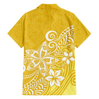 Hawaii Family Matching Outfits Polynesia Summer Maxi Dress And Shirt Family Set Clothes Plumeria Yellow Curves LT7