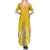 Hawaii Family Matching Outfits Polynesia Summer Maxi Dress And Shirt Family Set Clothes Plumeria Yellow Curves LT7