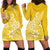 Polynesia Hoodie Dress Plumeria Yellow Curves LT7 - Polynesian Pride