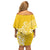 Polynesia Off Shoulder Short Dress Plumeria Yellow Curves LT7 - Polynesian Pride