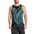 Polynesian Pride Men Tank Top Turtle Hibiscus Luxury Style - Aquamarine LT7 - Polynesian Pride