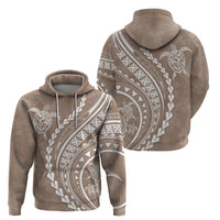 Polynesian Pride Hoodie Turtle Hibiscus Luxury Style - Beige LT7 - Polynesian Pride
