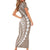 Polynesian Pride Short Sleeve Bodycon Dress Turtle Hibiscus Luxury Style - Beige LT7 - Polynesian Pride