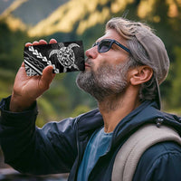 Polynesian Pride 4 in 1 Can Cooler Tumbler Turtle Hibiscus Luxury Style - Black