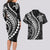 Polynesian Pride Couples Matching Long Sleeve Bodycon Dress and Hawaiian Shirt Turtle Hibiscus Luxury Style - Black LT7 - Polynesian Pride