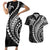 Polynesian Pride Couples Matching Short Sleeve Bodycon Dress and Hawaiian Shirt Turtle Hibiscus Luxury Style - Black LT7 Black - Polynesian Pride