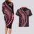 Polynesian Pride Couples Matching Long Sleeve Bodycon Dress and Hawaiian Shirt Turtle Hibiscus Luxury Style - Carnation Pink LT7 - Polynesian Pride