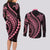 Polynesian Pride Couples Matching Long Sleeve Bodycon Dress and Long Sleeve Button Shirts Turtle Hibiscus Luxury Style - Carnation Pink LT7 - Polynesian Pride