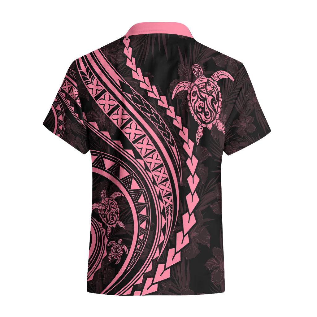 Polynesian Pride Hawaiian Shirt Turtle Hibiscus Luxury Style - Carnation Pink LT7 - Polynesian Pride
