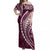 Polynesian Pride Off Shoulder Maxi Dress Turtle Hibiscus Luxury Style - Champagne LT7 Women Champagne - Polynesian Pride