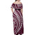 Polynesian Pride Off Shoulder Maxi Dress Turtle Hibiscus Luxury Style - Champagne LT7 - Polynesian Pride