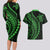 Polynesian Pride Couples Matching Long Sleeve Bodycon Dress and Hawaiian Shirt Turtle Hibiscus Luxury Style - Green LT7 - Polynesian Pride