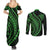 Polynesian Pride Couples Matching Summer Maxi Dress and Long Sleeve Button Shirts Turtle Hibiscus Luxury Style - Green LT7 - Polynesian Pride