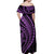 Polynesian Pride Off Shoulder Maxi Dress Turtle Hibiscus Luxury Style - Lilac LT7 - Polynesian Pride