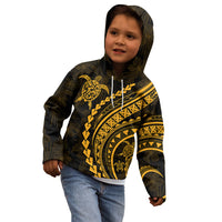 Polynesian Pride Kid Hoodie Turtle Hibiscus Luxury Style - Merigold LT7 - Polynesian Pride