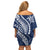 Polynesian Pride Off Shoulder Short Dress Turtle Hibiscus Luxury Style - Navy LT7 - Polynesian Pride