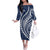 Polynesian Pride Off The Shoulder Long Sleeve Dress Turtle Hibiscus Luxury Style - Navy LT7 Women Navy - Polynesian Pride