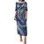 Polynesian Pride Puletasi Turtle Hibiscus Luxury Style - Navy LT7 Long Dress Navy - Polynesian Pride