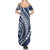 Polynesian Pride Summer Maxi Dress Turtle Hibiscus Luxury Style - Navy LT7 - Polynesian Pride