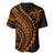 Polynesian Pride Baseball Jersey Turtle Hibiscus Luxury Style - Orange LT7 - Polynesian Pride