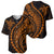 Polynesian Pride Baseball Jersey Turtle Hibiscus Luxury Style - Orange LT7 - Polynesian Pride