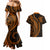 Polynesian Pride Couples Matching Mermaid Dress and Hawaiian Shirt Turtle Hibiscus Luxury Style - Orange LT7 - Polynesian Pride