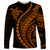 Polynesian Pride Long Sleeve Shirt Turtle Hibiscus Luxury Style - Orange LT7 Unisex Orange - Polynesian Pride