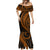 Polynesian Pride Mermaid Dress Turtle Hibiscus Luxury Style - Orange LT7 - Polynesian Pride