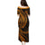 Polynesian Pride Puletasi Turtle Hibiscus Luxury Style - Orange LT7 - Polynesian Pride