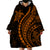 Polynesian Pride Wearable Blanket Hoodie Turtle Hibiscus Luxury Style - Orange LT7 - Polynesian Pride