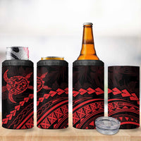 Polynesian Pride 4 in 1 Can Cooler Tumbler Turtle Hibiscus Luxury Style - Rose