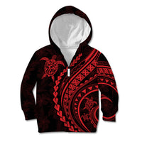 Polynesian Pride Kid Hoodie Turtle Hibiscus Luxury Style - Rose LT7 Zip Hoodie Rose - Polynesian Pride