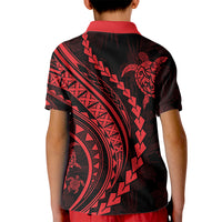 Polynesian Pride Kid Polo Shirt Turtle Hibiscus Luxury Style - Rose LT7 - Polynesian Pride