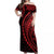 Polynesian Pride Off Shoulder Maxi Dress Turtle Hibiscus Luxury Style - Rose LT7 Women Rose - Polynesian Pride