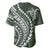 Polynesian Pride Baseball Jersey Turtle Hibiscus Luxury Style - Sage LT7 - Polynesian Pride