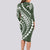 Polynesian Pride Long Sleeve Bodycon Dress Turtle Hibiscus Luxury Style - Sage LT7 - Polynesian Pride