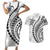 Polynesian Pride Couples Matching Short Sleeve Bodycon Dress and Hawaiian Shirt Turtle Hibiscus Luxury Style - White LT7 White - Polynesian Pride