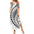 Polynesian Pride Summer Maxi Dress Turtle Hibiscus Luxury Style - White LT7 Women White - Polynesian Pride