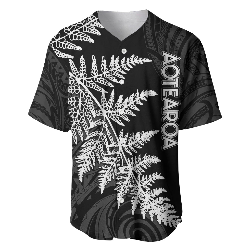 Personalised New Zealand Rugby Baseball Jersey World Cup 2023 Silver Fern Champions LT7 Black - Polynesian Pride