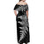 Personalised New Zealand Rugby Off Shoulder Maxi Dress World Cup 2023 Silver Fern Champions LT7 - Polynesian Pride