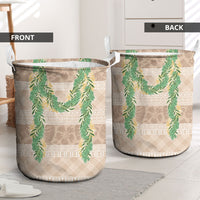 Hawai'i Paniolo Maile Twisted Lei Laundry Basket Almond Brown LT7 - Polynesian Pride