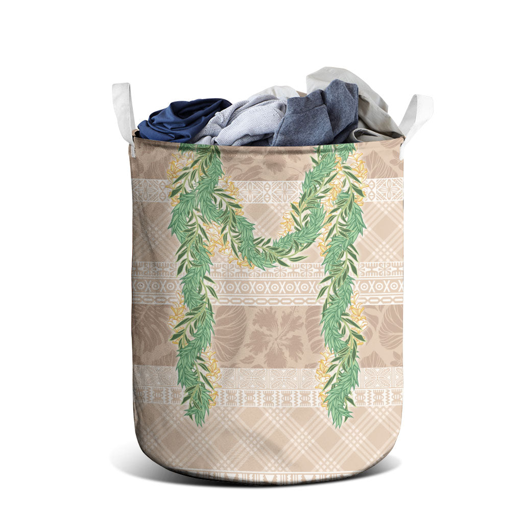 Hawai'i Paniolo Maile Twisted Lei Laundry Basket Almond Brown LT7 - Polynesian Pride
