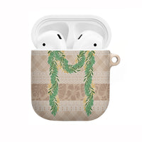 Hawai'i Paniolo Maile Twisted Lei AirPods Case Almond Brown LT7 Brown - Polynesian Pride
