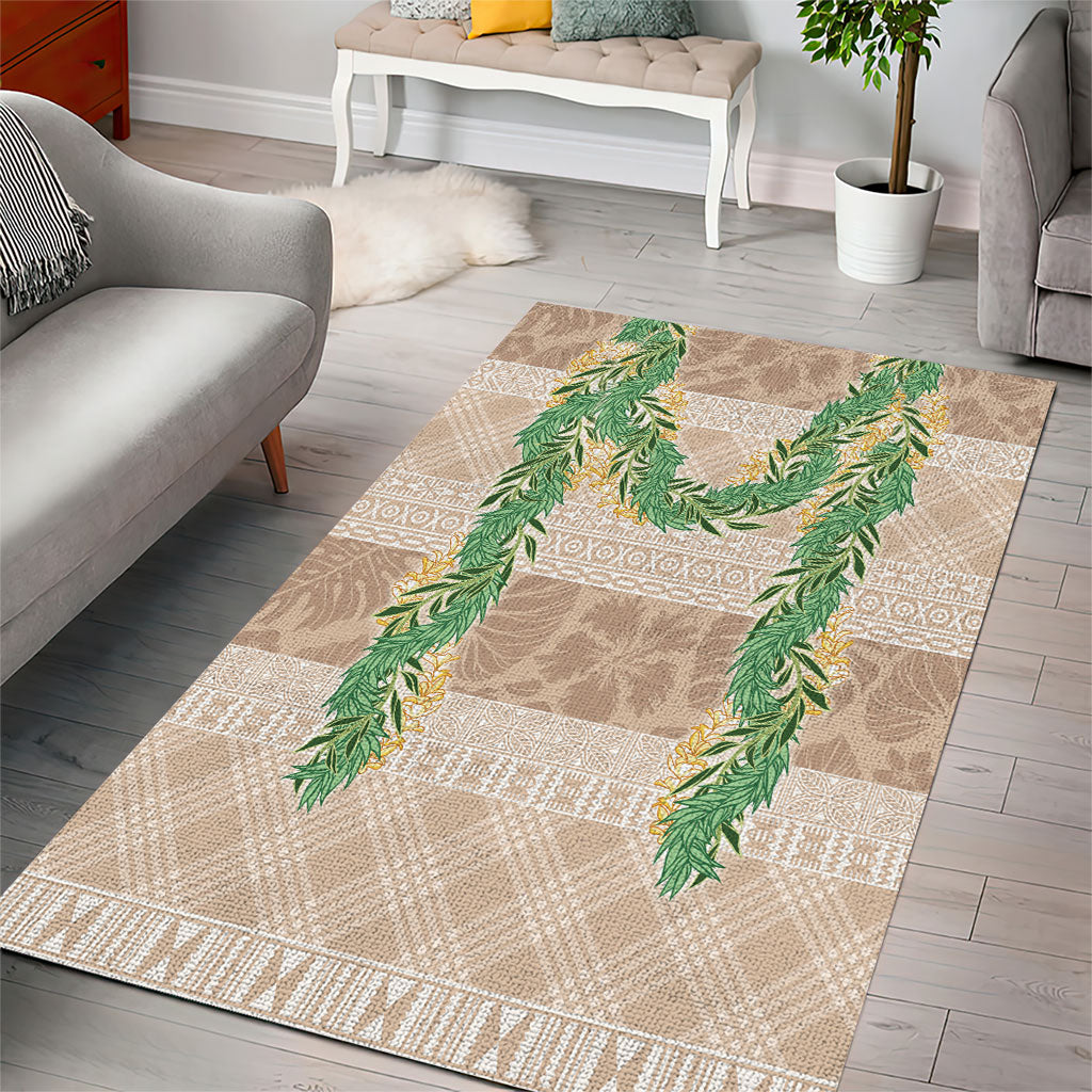 Hawai'i Paniolo Maile Twisted Lei Area Rug Almond Brown LT7 - Polynesian Pride