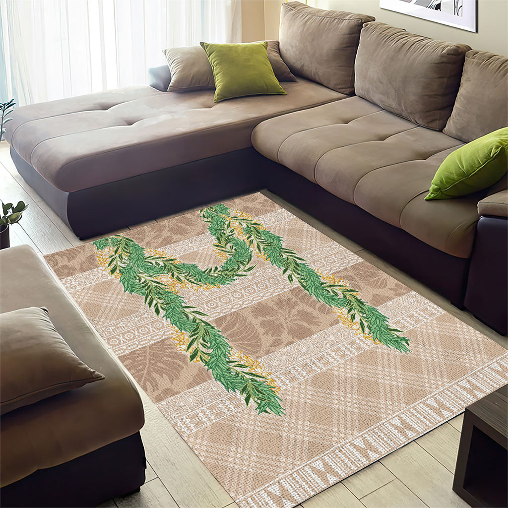 Hawai'i Paniolo Maile Twisted Lei Area Rug Almond Brown LT7 - Polynesian Pride