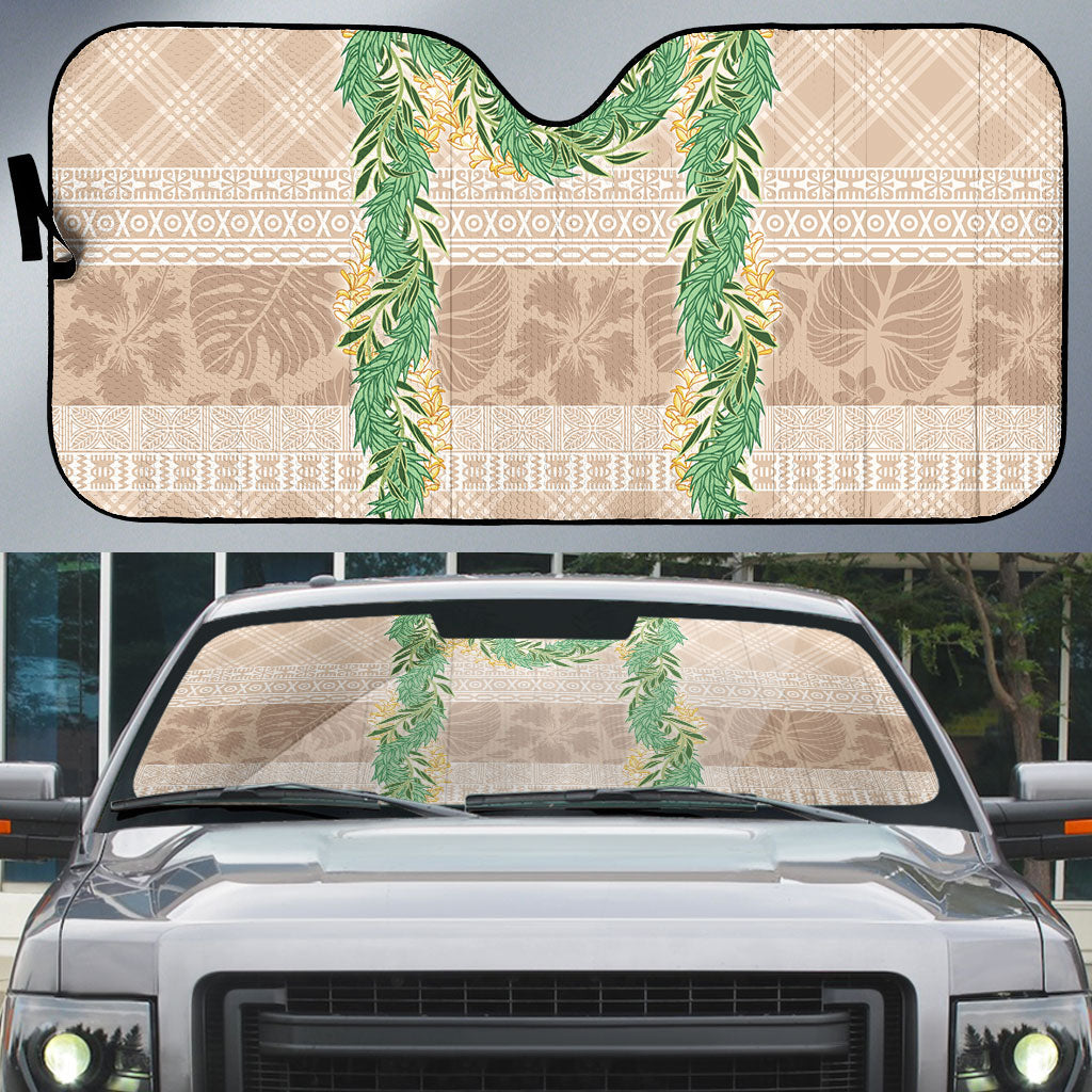 Hawai'i Paniolo Maile Twisted Lei Auto Sun Shade Almond Brown LT7 Brown - Polynesian Pride
