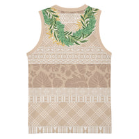 Hawai'i Paniolo Maile Twisted Lei Basketball Jersey Almond Brown LT7 - Polynesian Pride