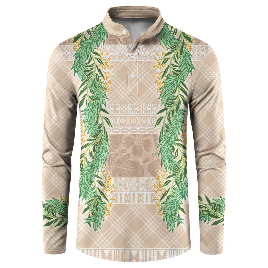 Hawai'i Paniolo Maile Twisted Lei Button Sweatshirt Almond Brown