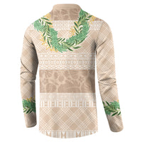 Hawai'i Paniolo Maile Twisted Lei Button Sweatshirt Almond Brown LT7 - Polynesian Pride